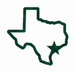 Texas outline with Houston area marked